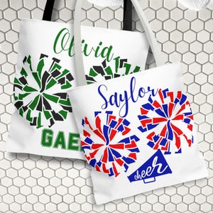 Personalized Cheerleader Tote Bag: Custom Name & Team Colors