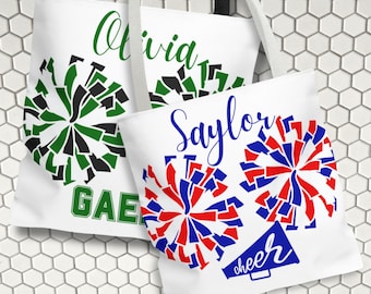 Personalized Cheerleader Tote Bag: Custom Name & Team Colors