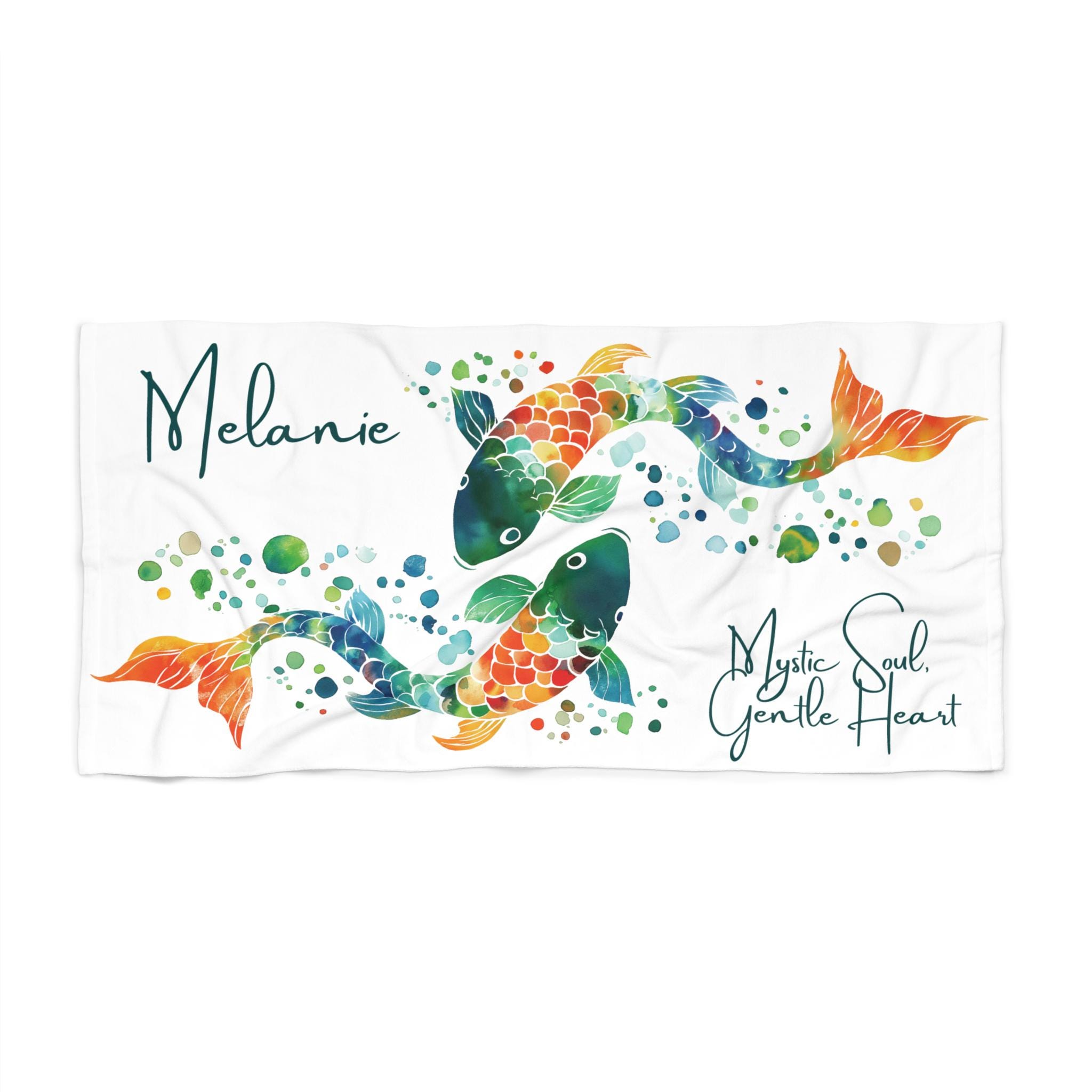 Custom Zodiac Beach Towel With Name, Pisces Gift, Beach Trip