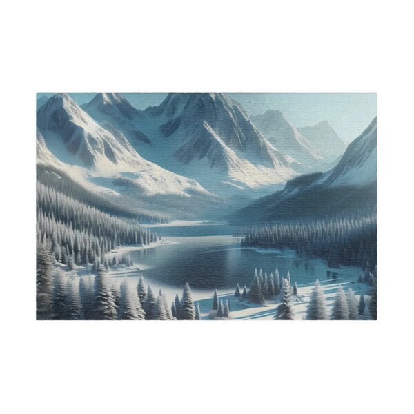 Winter Mountain Lake Puzzle #1 (110, 252, 520, 1014-piece) Adults Puzzle, Unique Jigsaw, Family Puzzle, Brain Game, Puzzle Night, Gift, Kids
