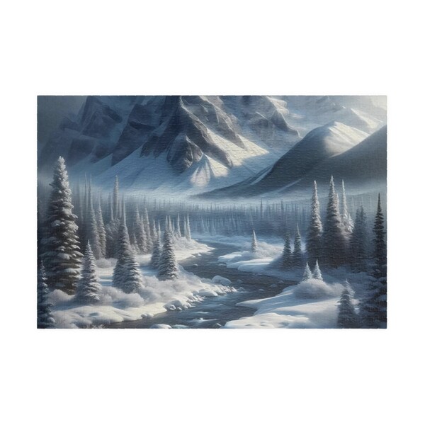 Snowy Mountain River Puzzle #1 (110, 252, 520, 1014-piece) Adults Puzzle, Unique Jigsaw, Family Puzzle, Brain Game, Puzzle Night, Gift, Kids