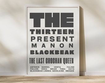 Throne of Glass Print | Manon Blackbeak | The Thirteen | 'The Thirteen present Manon Blackbeak | Wall Art | Instant Download