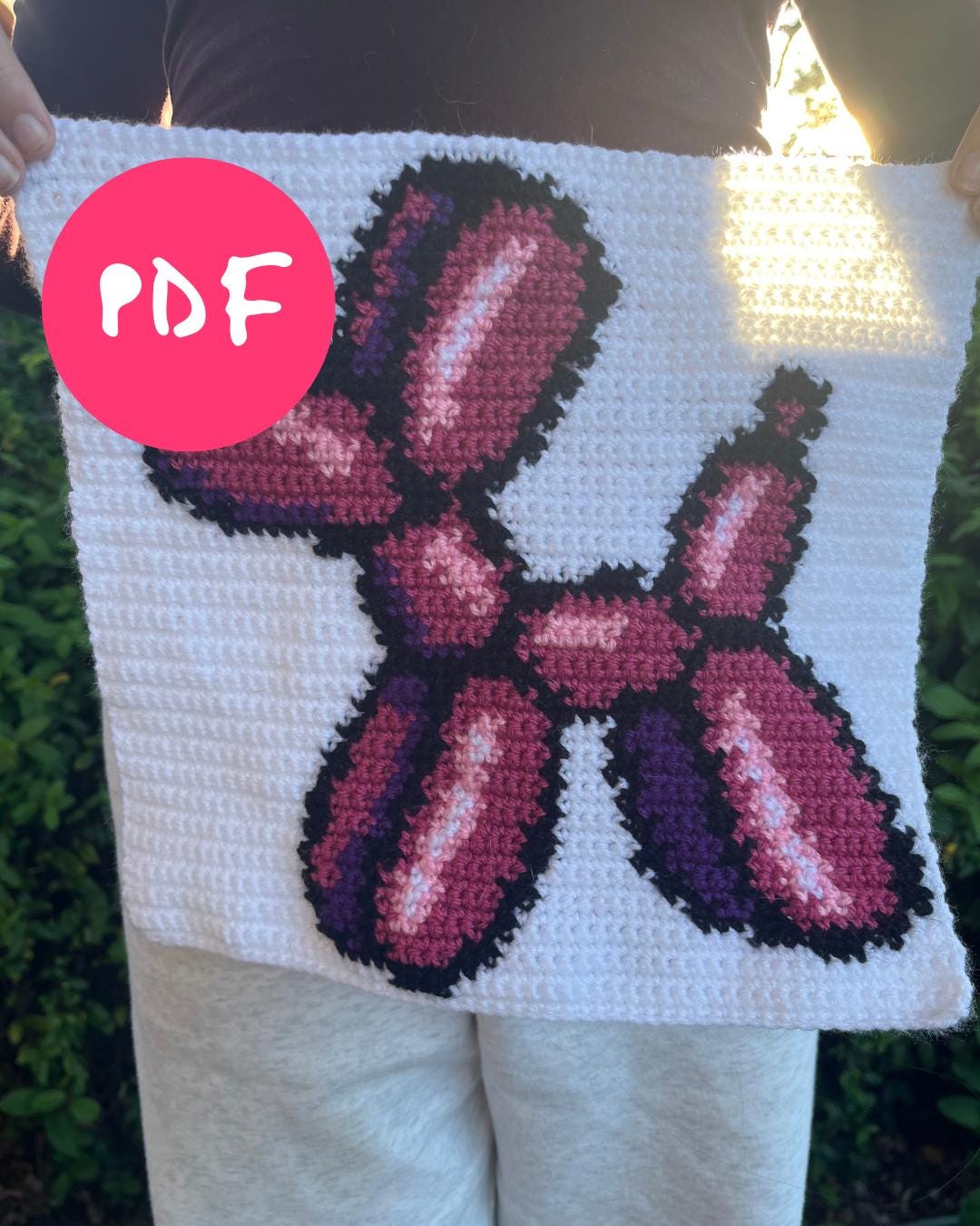 30 Balloon Dog Crochet Patterns for Adorable Toys, Decor, and Gifts 28 Balloon Dog Tapestry Crochet PDF Pattern