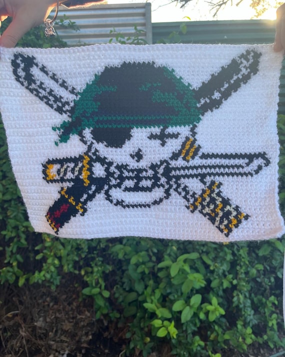 Onepiece Zoro Crochet Tapestry - PDF Download - Etsy