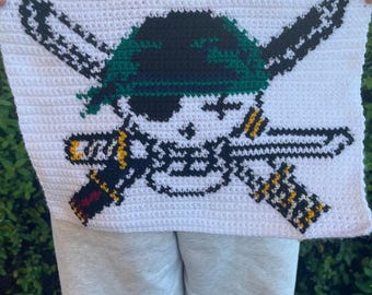 Onepiece Zoro Crochet Tapestry - PDF Download - Etsy