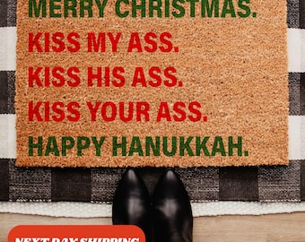 Merry Christmas Doormat, Christmas Mat, Happy Hanukkah, Clark Griswold Quote