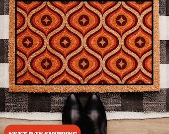Retro Decor Doormat, Colorful Doormat, Home Doormat, Housewarming Gift, Retro Decoration, Welcome Doormat, Coir Doormat, Porch Decor