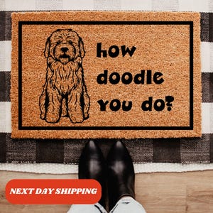 How Doodle You Do Doormat, Dog Doormat, Home Gifts, Dog Gift, Home Decor, Dog Welcome Mat, Dog Lover Gift, Front Doormat, Housewarming Gift