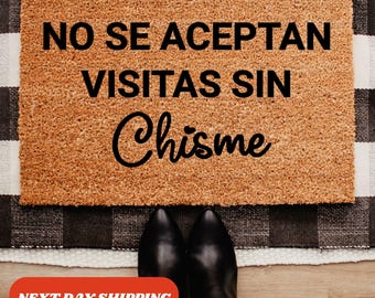 No Se Aceptan Visitas Sin Chisme Doormat, Spanish Welcome Mat, Gossip Doormat, Humorous Doormat, Porch Decor, Housewarming Gift, Funny Gift