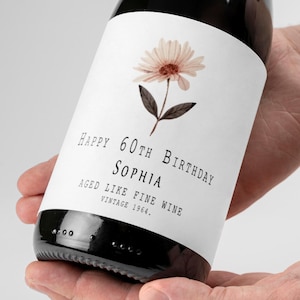 Aged Like Fine Wine Label, 60th Birthday, Birthday Wine Label, Birthday Gift , Wine Bottle Label, Personalized Wine Label, Champagne Label