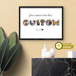 Custom Photo Collage, Personalized Photo Collage, Custom Letter Collage, Photo Collage, Framed Photo Collage, Customized Decor, Custom Gift