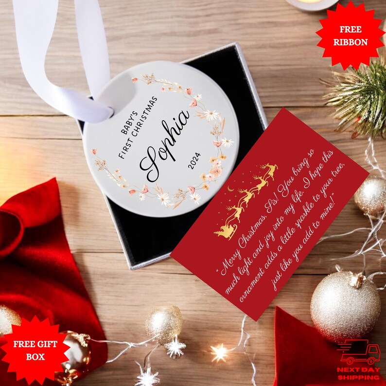 Custom Baby Name Ornament, Baby's First Christmas Ornament, Baby Name