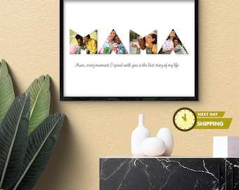 Mama Photo Collage, Mom Photo Frame, Personalized Decor, Mom Photo Collage, Best Mom Photo Collage, Gift For Mom, Wall Gift, Custom Photo