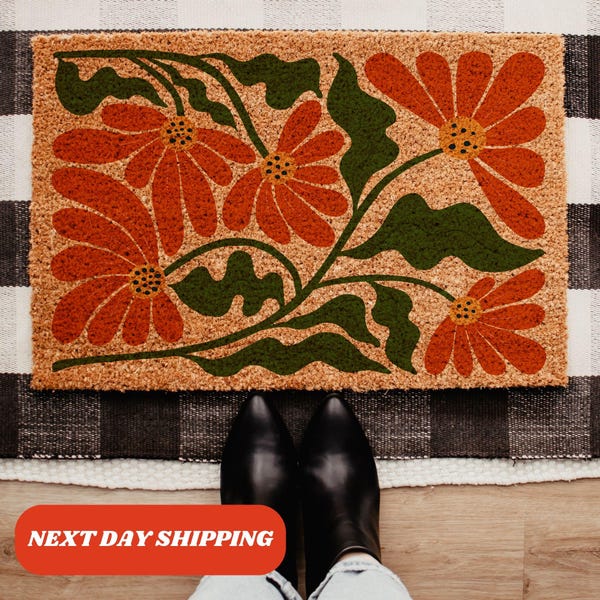 Boho Doormat, Colorful Doormat, Floral Doormat, Bohemian Decor, Housewarming Gift, Front Door Mat, Entryway Decor, Patio Decor, Doormat