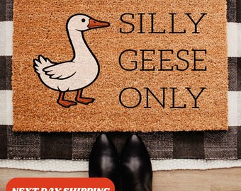 Silly Geese Only Doormat, Funny Welcome Mat, Funny Doormat, Housewarming Gift, Cute Doormat, Front Porch Decor, Silly Goose Doormat