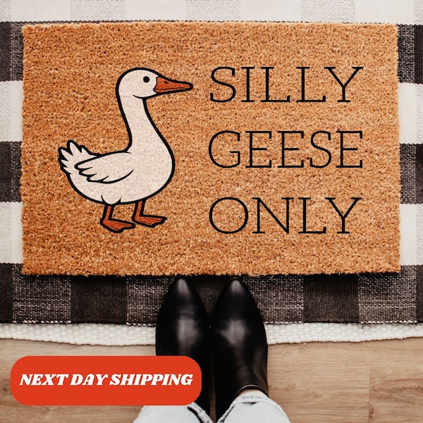 Silly Geese Only Doormat, Funny Welcome Mat, Funny Doormat, Housewarming Gift, Cute Doormat, Front Porch Decor, Silly Goose Doormat