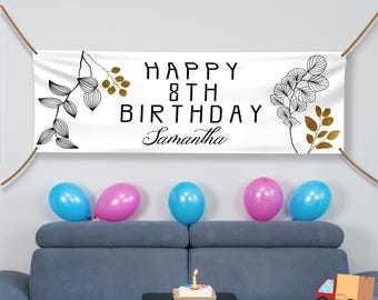 Custom Birthday Banner, Personalized Birthday Vinyl Banners, Printed Outdoor Indoor Banner, Birthday Decoration, Birthday Gift, Vinyl Banner