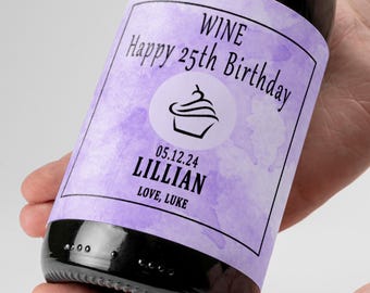 Custom Birthday Wine Label, Personalized Gift, Custom Wine Label, Birthday Gift, Wine Label, Whiskey Label, Champagne Label, Bottle Label
