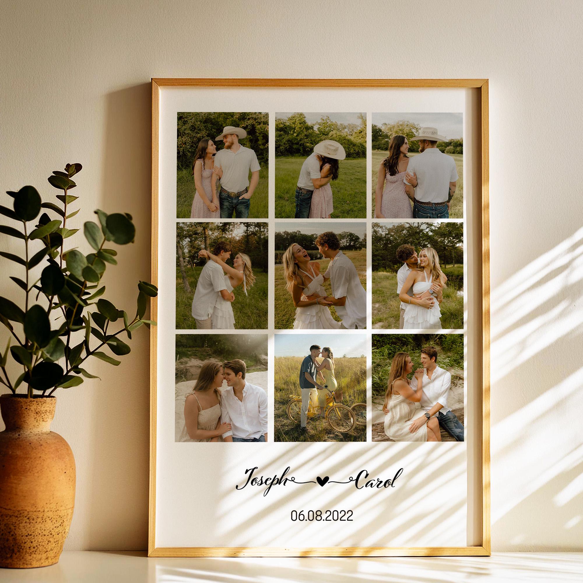 Custom Couple Photo Prints, Anniversary Collage, Couple Photo Collage ...