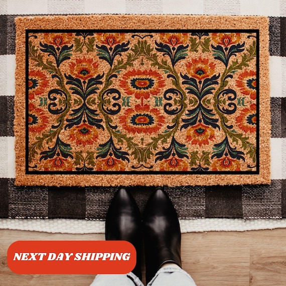 Floral Front Doormat, Floral Doormat, Colorful Doormat, Housewarming Gift, Unique Gift, Closing Gift, New Home Decor, Flower Mat, Home Gift