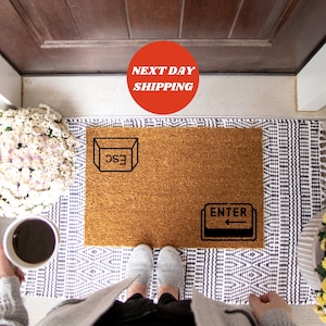 Enter Escape Doormat, Keyboard Doormat, Welcome Mat, Funny Doormat, Housewarming Gift, Funny Welcome Mat, Custom Welcome Mat, Front Door Mat
