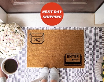 Enter Escape Doormat, Keyboard Doormat, Welcome Mat, Funny Doormat, Housewarming Gift, Funny Welcome Mat, Custom Welcome Mat, Front Door Mat