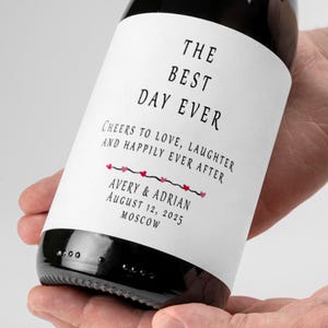 Personalized Wedding Day Bottle Label, Cheers Tequila Label, Custom Wine Sticker, Champagne Label, Wedding Wine Label, Whiskey Label