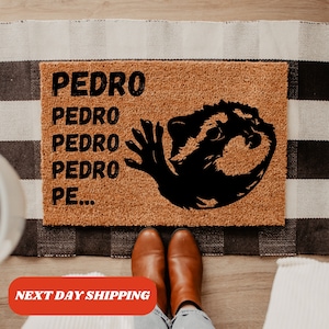 Meet Pedro the Dancing Raccoon Door Mat, Welcome Mat Pedro Pedro, Funny Doormat, Dancing Raccoon Meme, Funny Gift, New Home Owner Gift