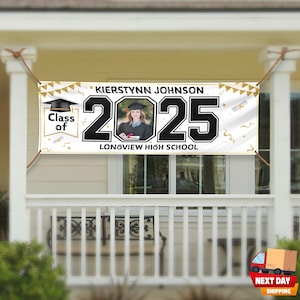 Personalized Graduation Banner, Personalized Banner, Party Backdrop, Photo Banner, Graduation Banner, Class of 2025 Banner, Graduation Decor
