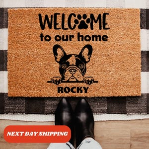 Dog Welcome Mat, Personalized Dog Gift, Unique Dog Gift, Housewarming Dog Gift, Custom Dog Breeds, Custom Name Doormat, Welcome Mat