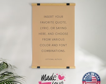 Custom Quote Hanging Wall Art, Wall Hanging, Custom Lyric Art, Quote Wall Art Print, Personalized Gift, Custom Wall Decor, Hanging Art