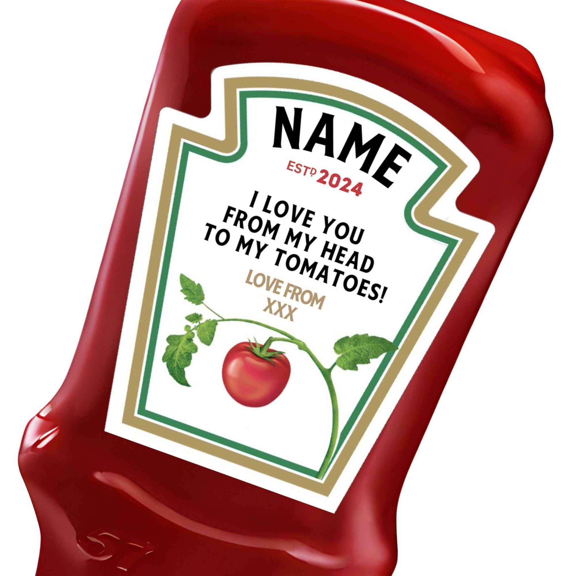 Personalized Tomato Ketchup Sauce Label, Custom Tomato Sauce Label, Custom Sticker, Gift for Her, Birthday Gift, Anniversary Gifts