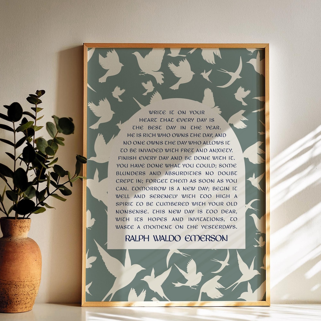 Write It on Your Heart Wall Art, Ralph Waldo Emerson, Inspirational ...