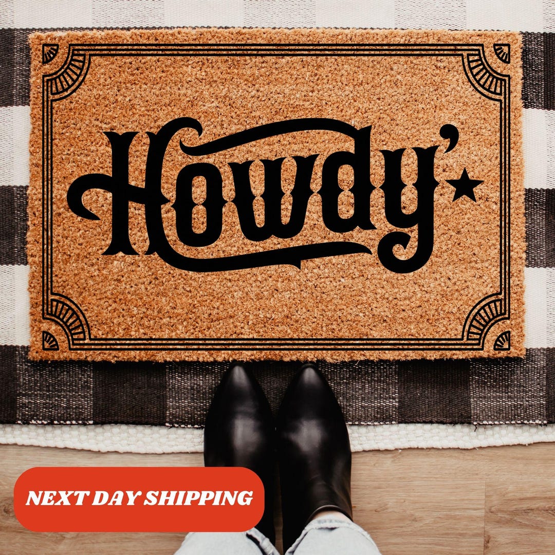 Howdy Doormat, Western Doormat, Housewarming Gifts, Western Home Decor ...