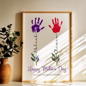 Mother&#39;s Day Print, Handprint Wall Art, Family Handprint Art, Mother&#39;s Day Gift, Mom Gifts, Personalized Gift, Gift from Kids, Unique Gift