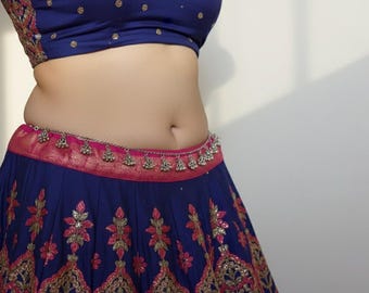 Oxidized Silver Saree Waist Belt, Hanging Jhumka Kamarbandh Belly Chain, Bohemian Tribal Indian Kamar Patta, Adjustable Boho Dress Belt