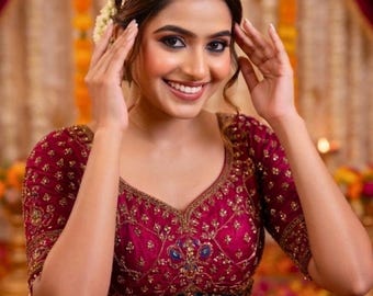 Kundan Hair Band for Wedding - Delicate Mehndi Plated Headband Gold Alloy Indo-Western Bridal Hair Accessory