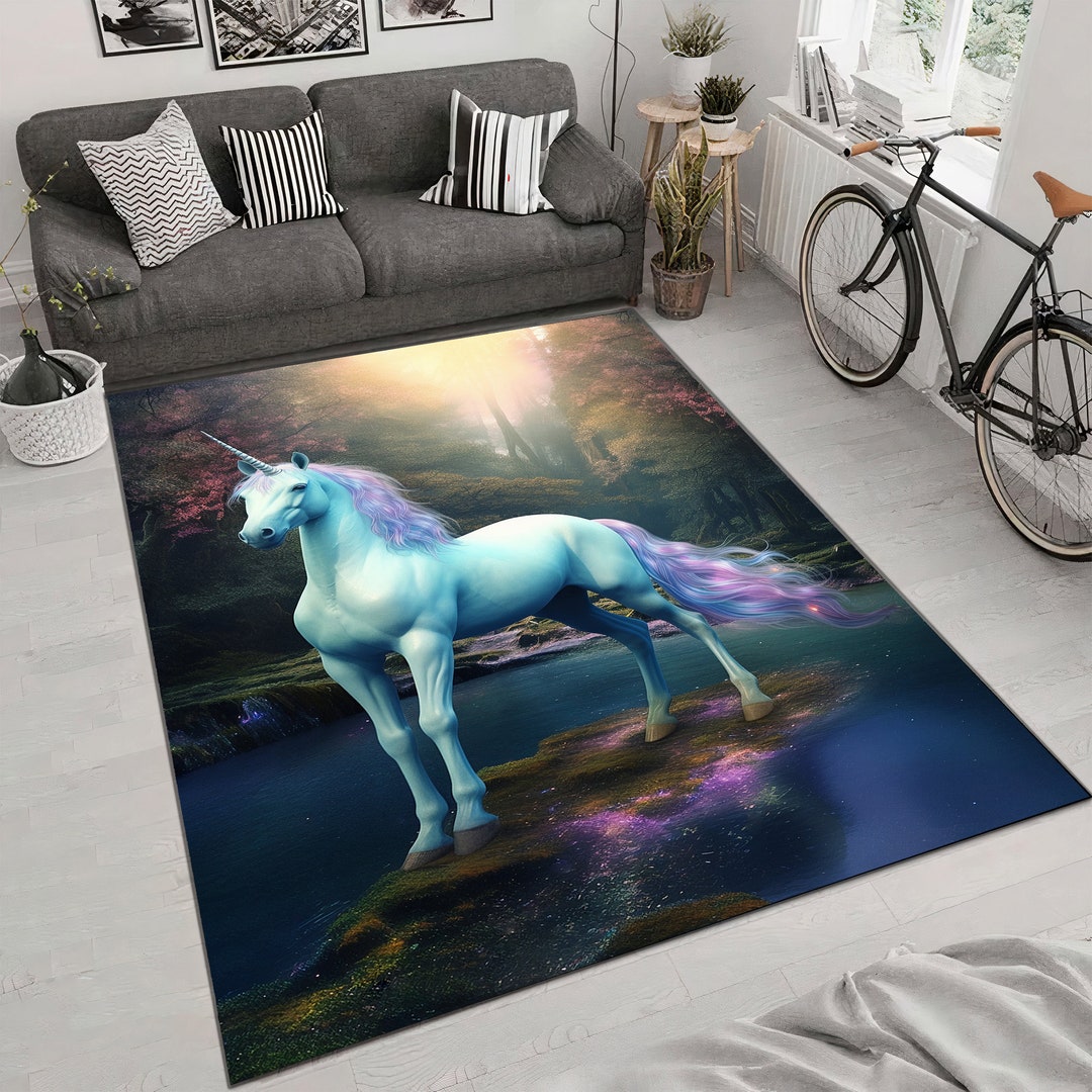 Colorfull Unicorn Rug,colorfull Rug,anime Rug,gift Rug,teenager Rug ...