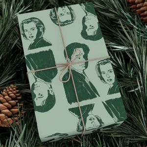 Xfiles Wrapping Paper, Xfiles with Mulder and Scully, Unique Gift Wrap Sheets, TV Show Fan Decor, Holiday Present Supplies