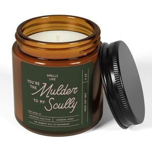 Xfiles Love Candle, Dana Scully, Scully Mulder Candle, Gifts for Her, Gifts for Him, X-files Gift, 4oz Soy Candle