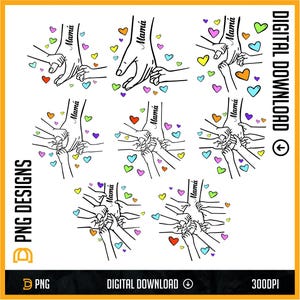 MOM'S HANDS - Mothers day - Pack SVG Mothers day, Día de las Madres png, Sublimación de Mamá png,