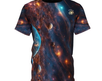 Space Tshirt, Cosmic Creation, All Over Print, AOP, Space Gift, Gift for Astronomers, SciFi Gift, Gift for Students