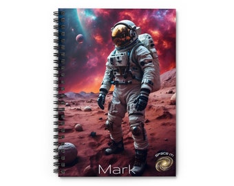 Personalisiertes Spiralblock, Journal, Astronaut, Weltraum, Geburtstagsgeschenk, Geschenk für Studenten, Astronomie Geschenke