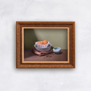 Coffee, Eggs, and Silk Still Life - From Original Oil Painting