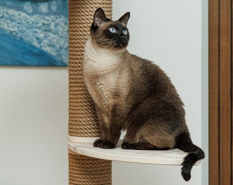 Cat scratcher floor to ceiling . Minimalistic, easy assembly and eco-friendly design, suitable for any ceiling height.