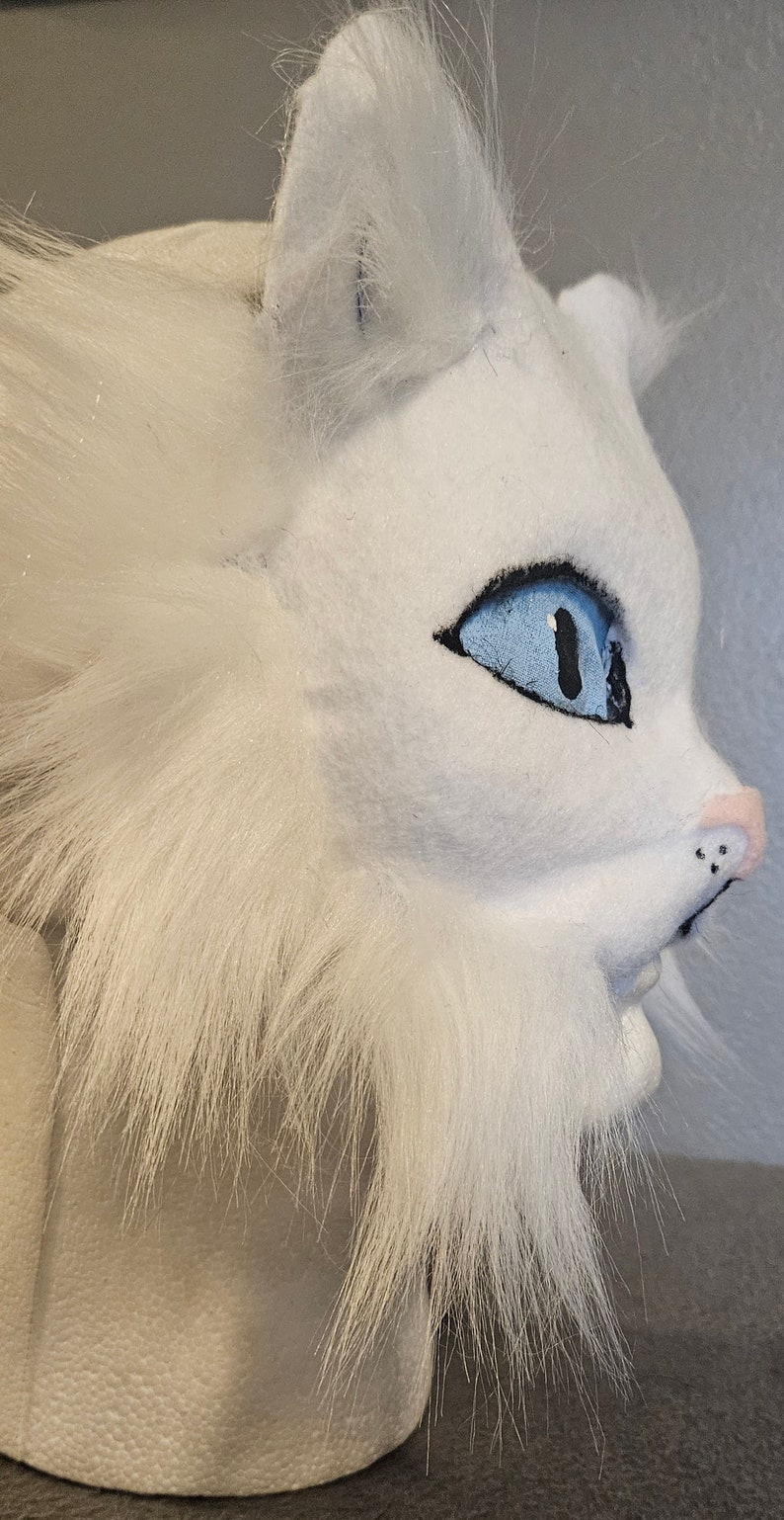 White Therian Cat Mask - Etsy