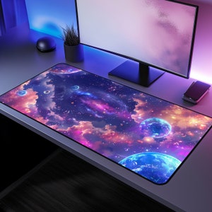 Space Mouse Pad, Aesthetic Desk Mat, Desk Mat Cute, Gaming Mouse Pad, Gaming Desk Mat, Large Desk Mat, Space Art, XXL Desk Mat, Home Decor