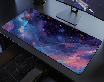 Celestial Desk Mat | Pastel Anime Space Desk Mat | Galaxy Gaming Mousepad | Abstract Space Mousepad | Gaming Mouse Pad | Cool Gamer Gift