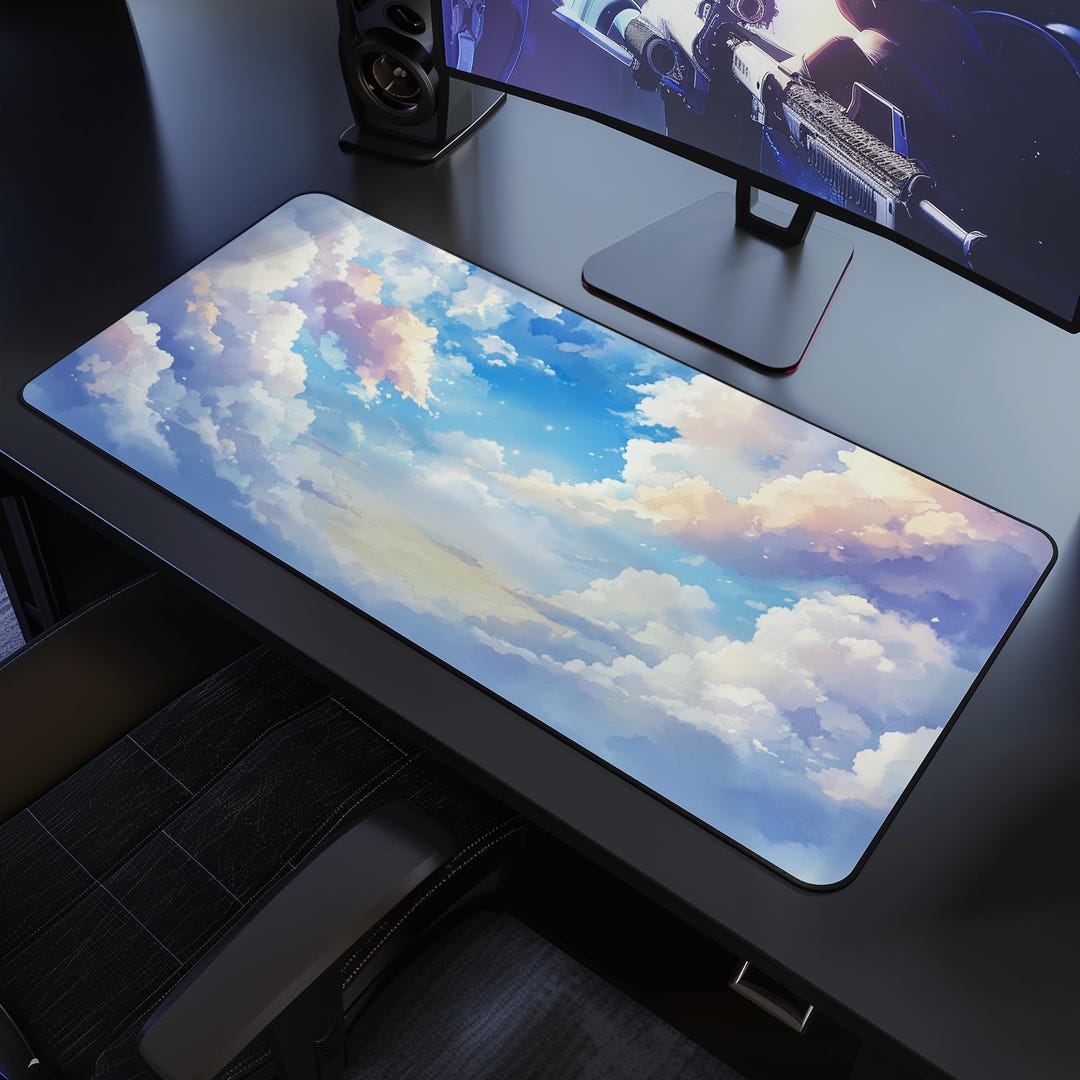 Cloud Aesthetic Desk Mat | Kawaii Mouse Pad | Sky Desk Pad | Non-slip ...
