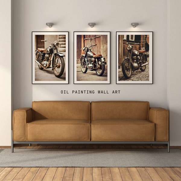 5 Digital Motorcycle, Vintage Wall Art, Motorcycle, Boys Room Decor, Old Photo, Living Room,Office, DIGITAL DOWNLOAD, PRINTABLE Wall Art